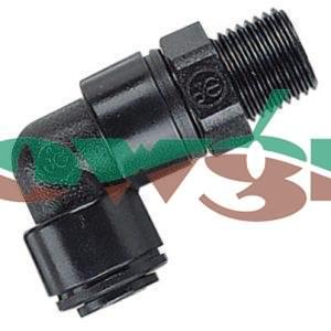 PM090802E - GF 1/4in - 8mm Male 90 Degree Swivel Elbow